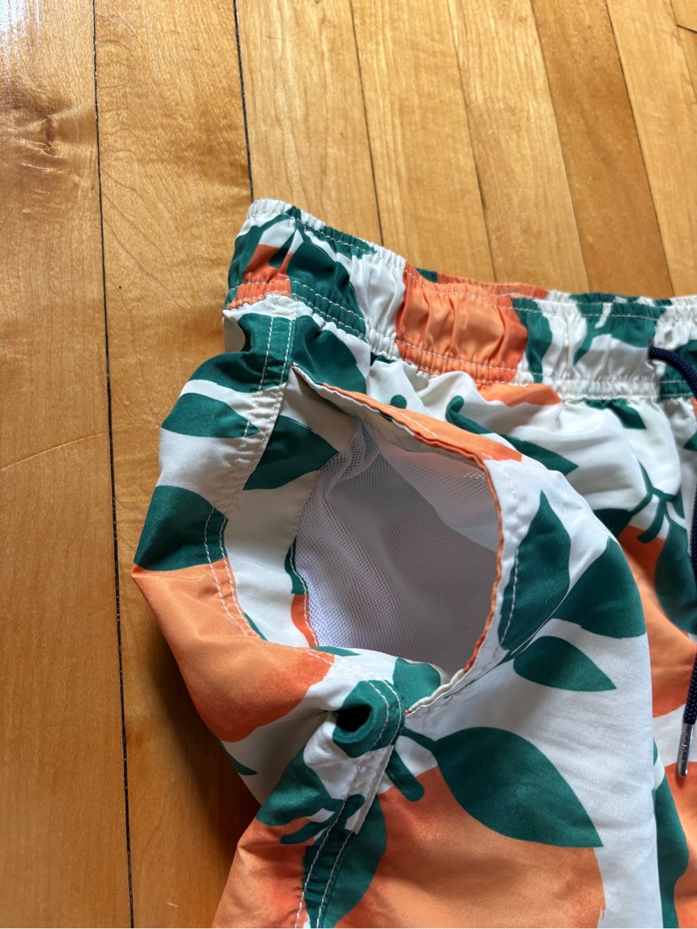 Orange Fruit Print Men’s XL 6” Bathing Suit Swim Trunks Beach Shorts Resortwear - Picture 13 of 16